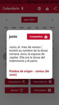 Calendario android App screenshot 2